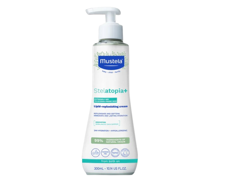 Mustela Stelatopia+ Lipid-Replenishing Cream, 10.14 fl oz/300 mL