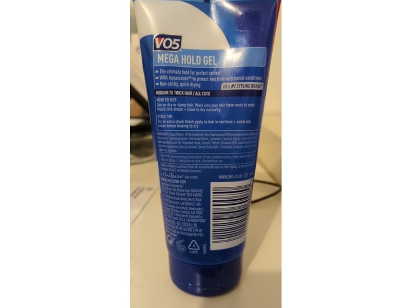Vo5 Mega Hold Styling Gel, Extra Hold, 200 mL