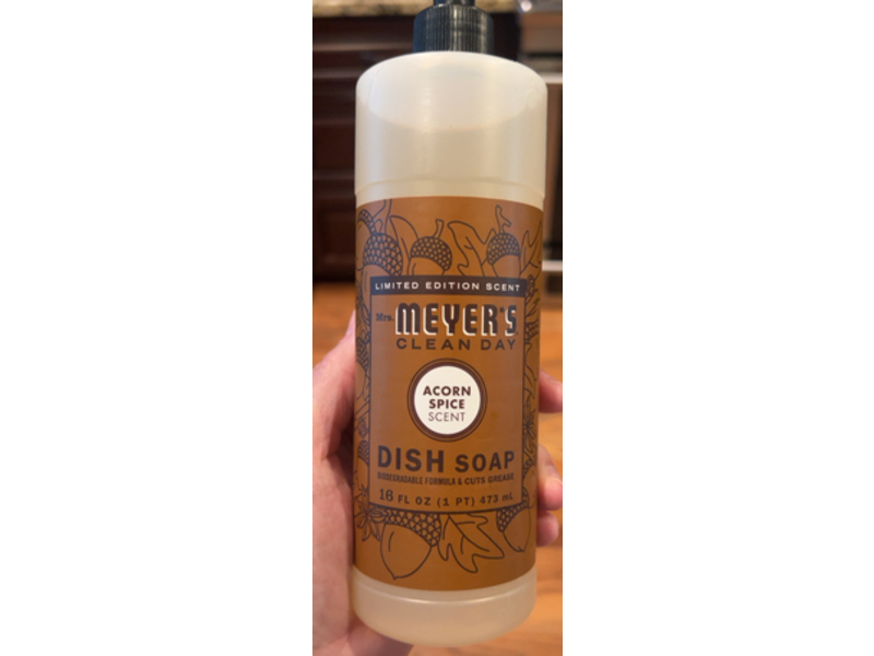 Mrs. Meyer's Liquid Dish Soap, Acorn Spice Scent, 16 fl oz/473 mL
