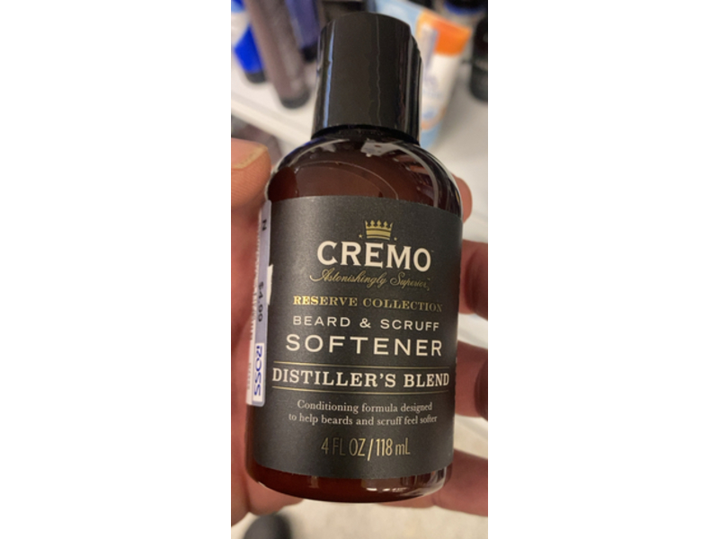 Cremo Reserve Collection Distiller's Blend Beard & Scruff Softener, Black, 4 fl oz/118 mL