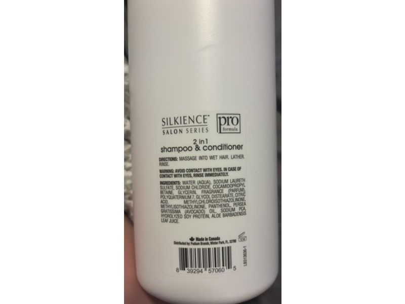 Silkience Pro Formula 2 In 1 Shampoo & Conditioner, Provitamin B5, Aloe Vera & Soy Protein, 32 fl oz/946 mL