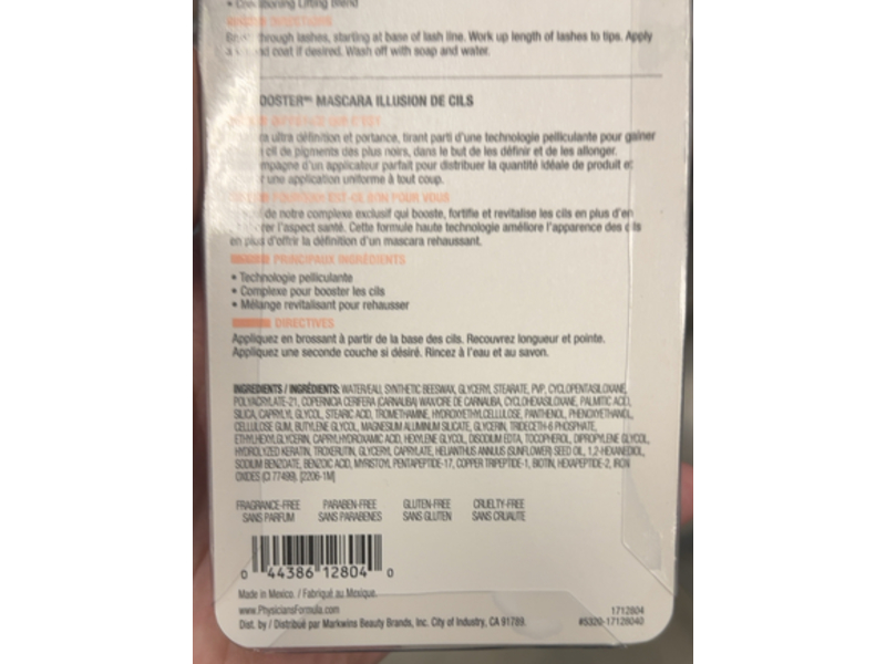 Physicians Formula Eye Booster Lash Illusion Mascara, Ultra Black, 0.28 fl oz/8.5 mL