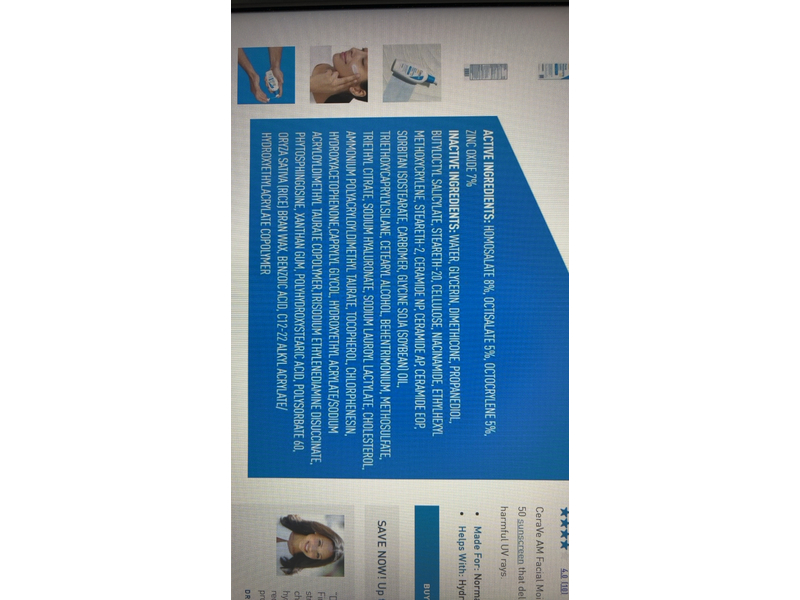 CeraVe Facial Moisturizing Lotion, SPF 50, 3 fl oz/89 mL