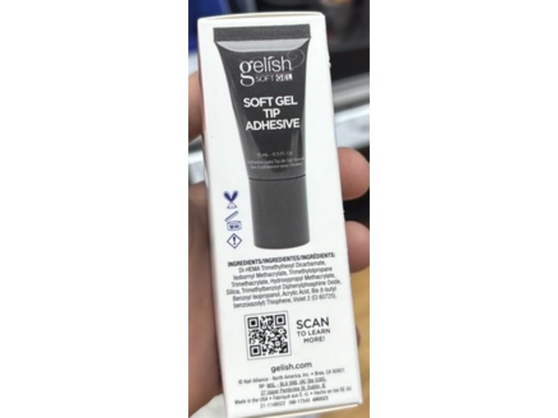Gelish Soft Gel Tip Adhesive, Clear, 0.5 fl oz/ 15 mL