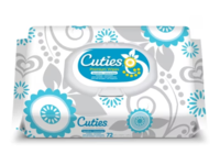 Cuties Premium Wipes, Sensitive + Unscented, 72 Count - thumbnail 1