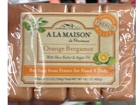 A La Maison Bar Soap, Orange Bergamot, 3.5 fl oz/100 g, Pack Of 4 - thumbnail 2