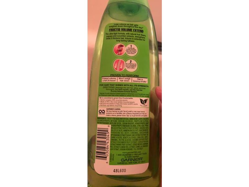 Garnier Fructis Fortifying Shampoo, Volume Extend, 17.3 fl oz/511 mL