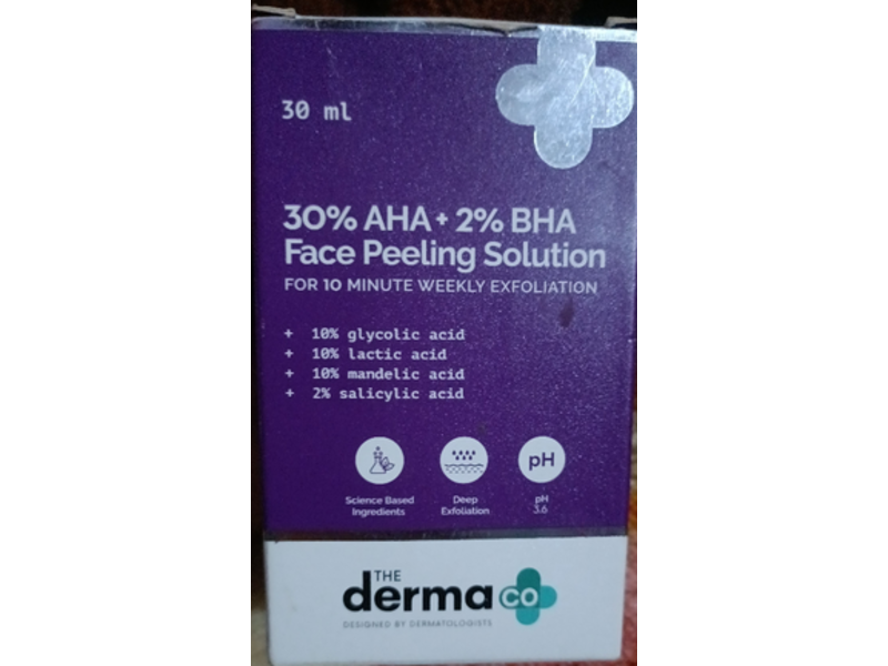The Derma Co 30% aha+ 2% BHA Face Peeling Solution, 1 fl oz/30 mL