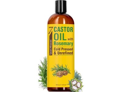 Seven Minerals Cold Pressed & Unrefined Castor Oil, Rosemary, 16 fl oz/473 mL