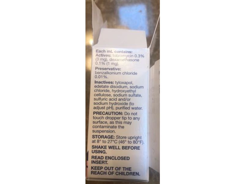 Tobramycin and Dexamethasone Ophthalmic Suspension, 5 mL Sandoz (RX)