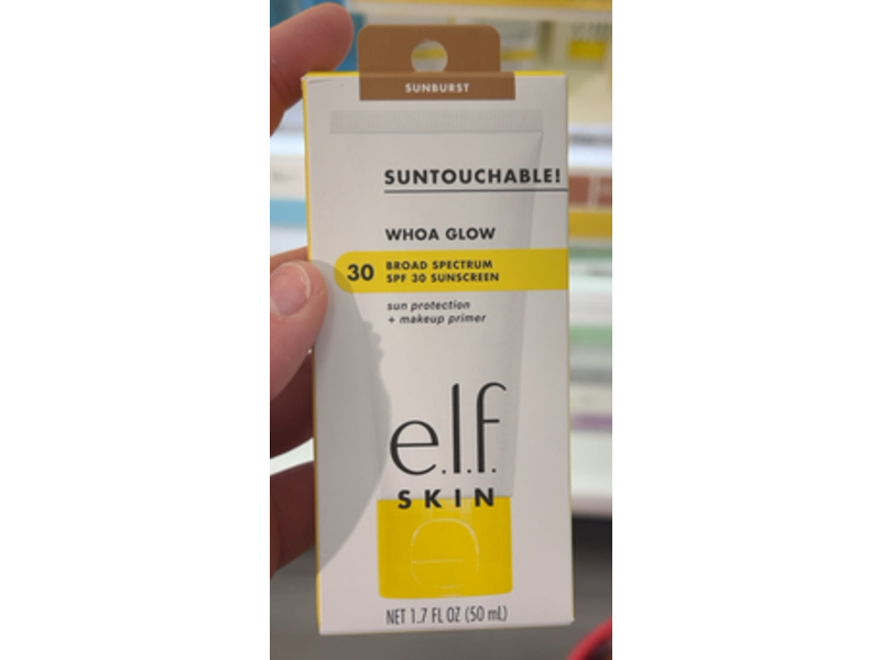 e.l.f. Skin Suntouchable Whoa Glow Sun Protection + Makeup Primer, SPF 30, Sunburst, 1.7 fl oz/50 mL