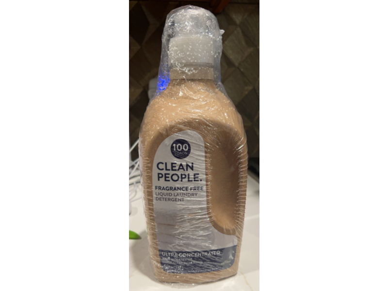 Clean People. Liquid Laundry Detergent, Fragrance free, 100 Loads, 50 fl oz/1.48 L.