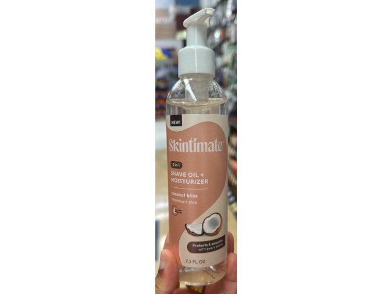 Skintimate 2-In-1 Shave Oil & Moisturizer, Coconut Bliss, Vitamin E + Aloe, 7.3 fl oz