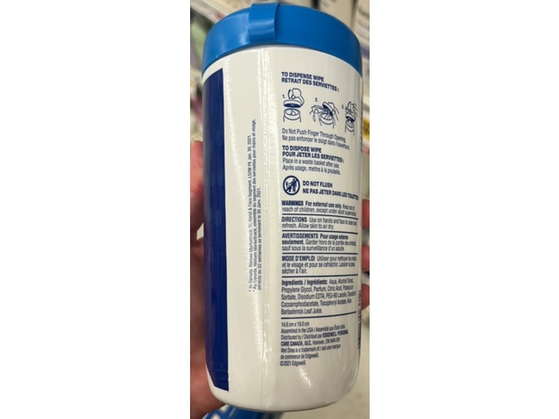 Wet Ones Hand & Face Wipes, Vitamin E + Aloe, 40 Count