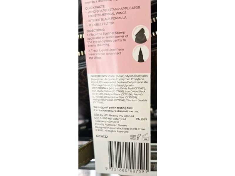 MCoBeauty 2 In 1 Winged Stamp + Liquid Liner Duo, Black, 0.10 fl oz/3 mL