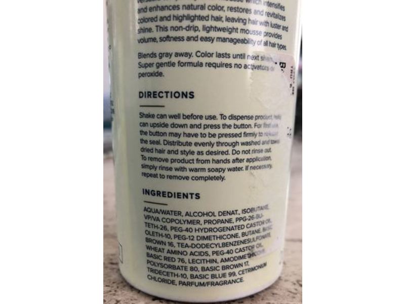 Truhair Revive And Style Hair Color Mousse, Medium Brown, 6.6 oz/188 g