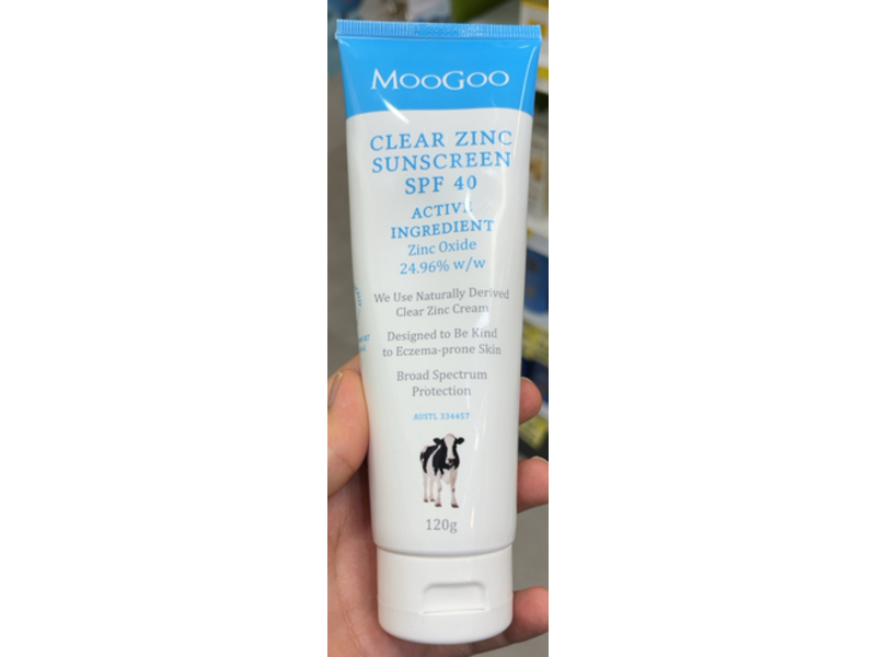 MooGoo Clear Zinc Sunscreen, SPF 40, 120 g