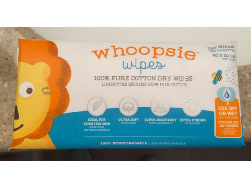 Whoopsie Wipes 100% Pure Cotton Baby Wipte, 100 Count, Pack Of 2