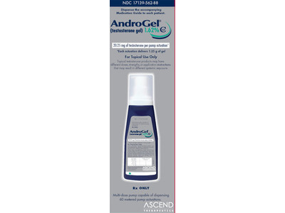 AndroGel (testosterone) gel, 1%, 88 g, ASCEND Therapeutics (Rx)