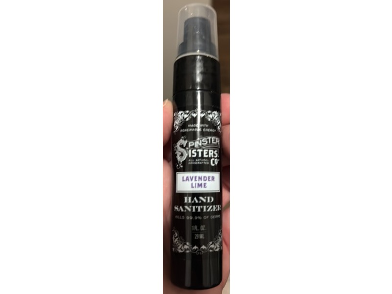 Spinster Sisters Co. Hand Sanitizer, Lavender Lime, 1 fl oz/29 mL