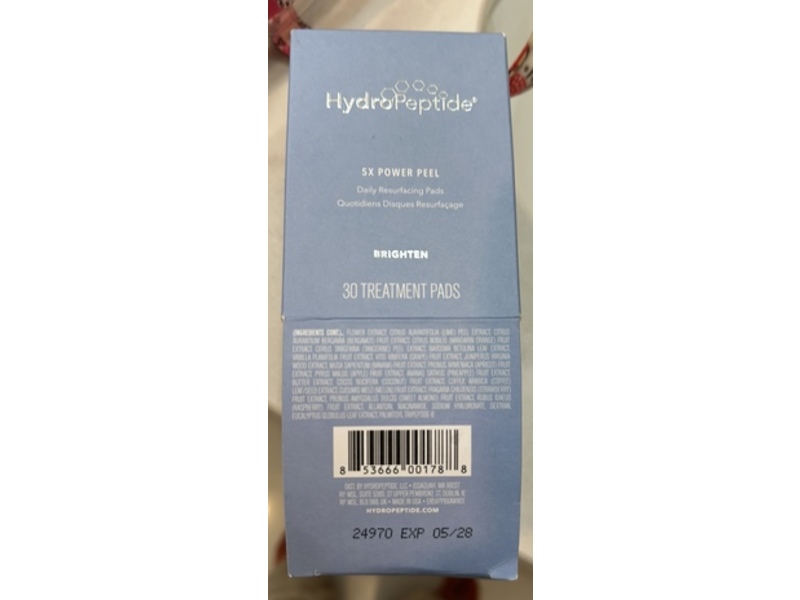 HydroPeptide Brighten 5X Power Peel Daily Resurfacing Pads, 30 Count