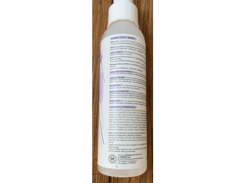 Honest Calm Conditioning Detangler, Lavender, 4.0 fl oz/118 mL