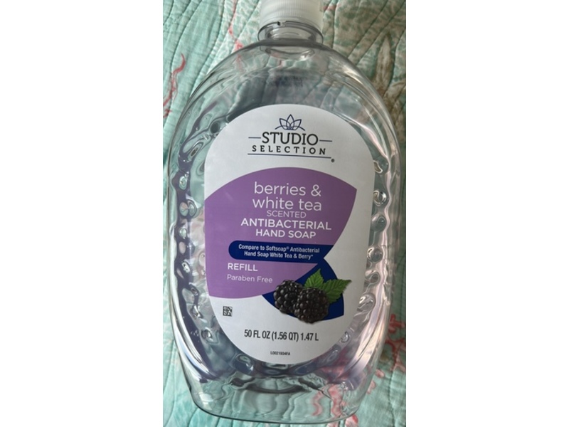 Studio Selection Antibacterial Hand Soap, Berries & White Tea Scented, 50 fl oz/1.47 L
