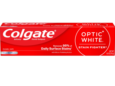 Colgate Optic White Fluoride Toothpaste, Clean Mint, 6 oz/170 g