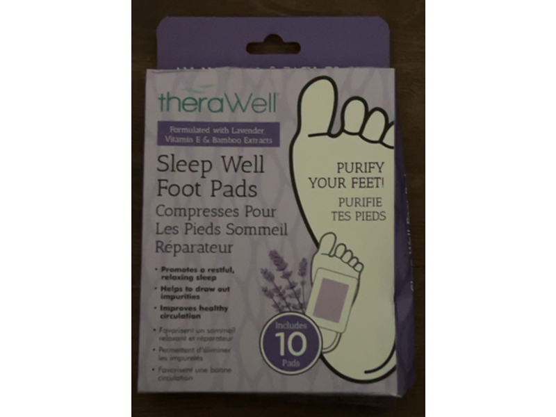 theraWell Sleep Well Foot Pads, Lavender, 10 Pads