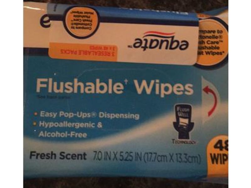 Equate Flushable Wipes, Fresh Scent, 48 Count, Pack Of 3