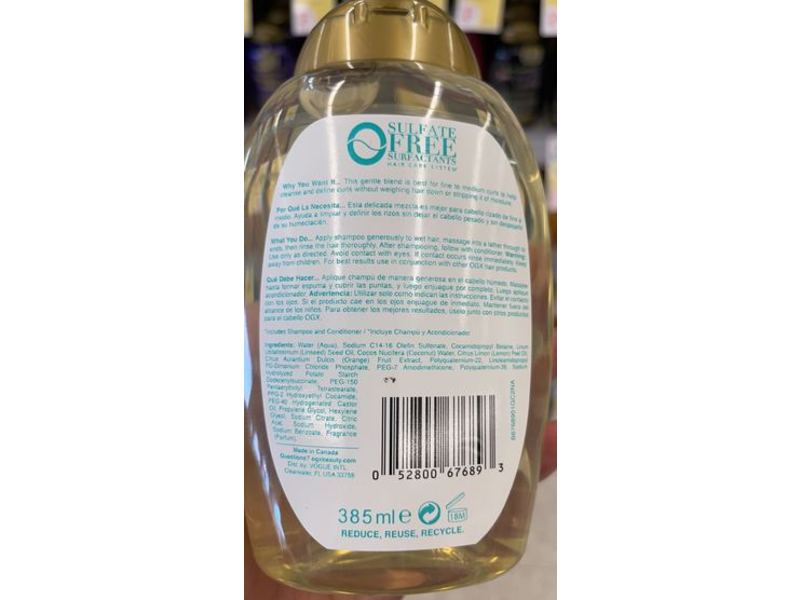 Ogx Lightweight + Coconut Fine Curls Shampoo, 13 fl oz/385 mL