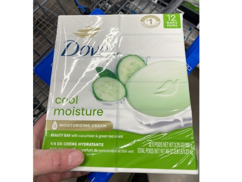 Dove Cool Moisture Soap, 3.75 oz/106 g, 12 Count