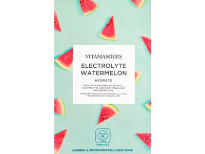 Vitamasques Hydrate Sheet Mask, Electrolyte Watermelon, 0.71 fl oz/21 mL, Pack Of 7