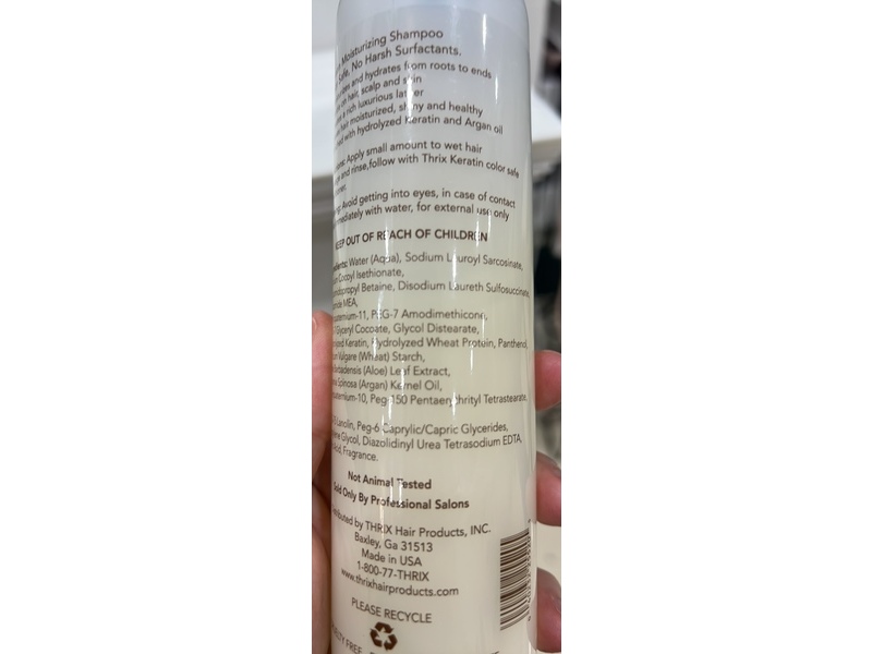 Thrix Keratin Moisturizing Shampoo, Oil Argan, 10 fl oz/300 mL