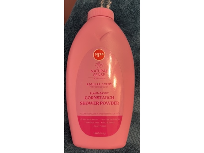Natural Sense Cornstarch Shower Powder, Regular Scent, 10 oz/283 g