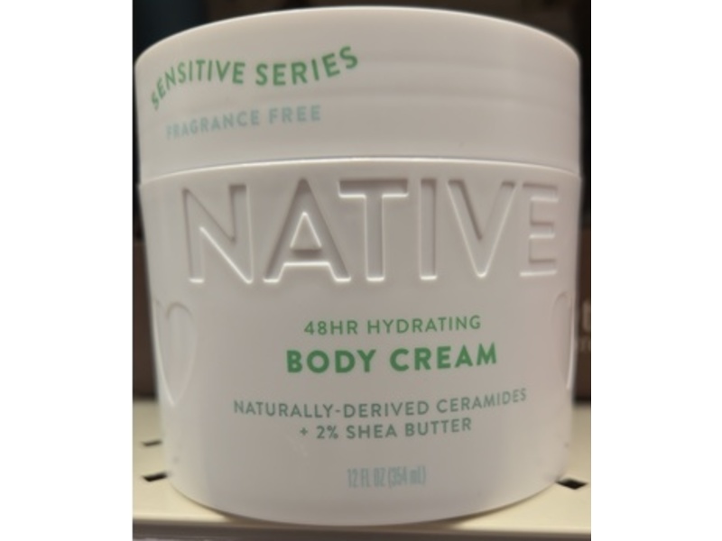 Native Sensitive Series Body Cream, Ceramides+2% Shea Butter, 12 fl oz/354 mL