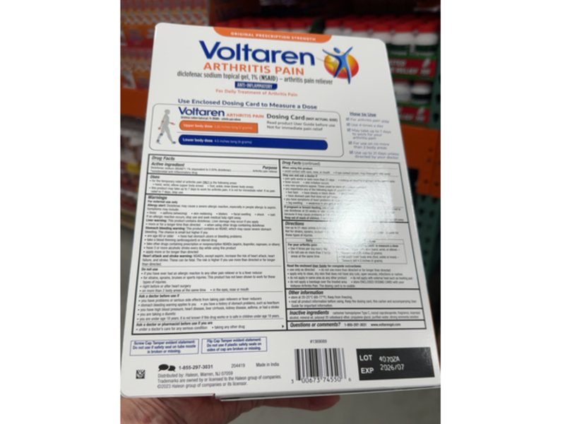 Voltaren Arthritis Pain Reliever, 12.34 oz/350 g, Pack Of 3
