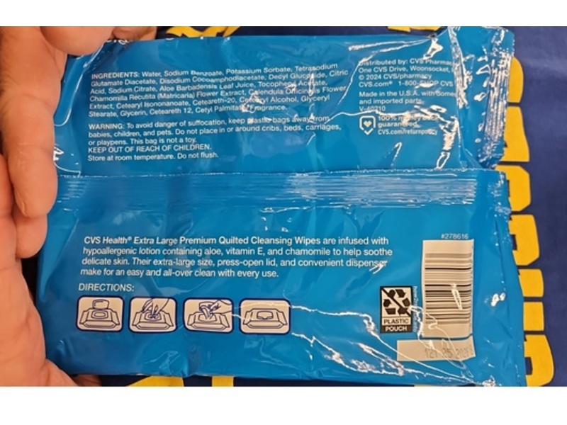 CVS Health Cleasnsing Wipes, Vitamin E & Chamomile, 48 Count
