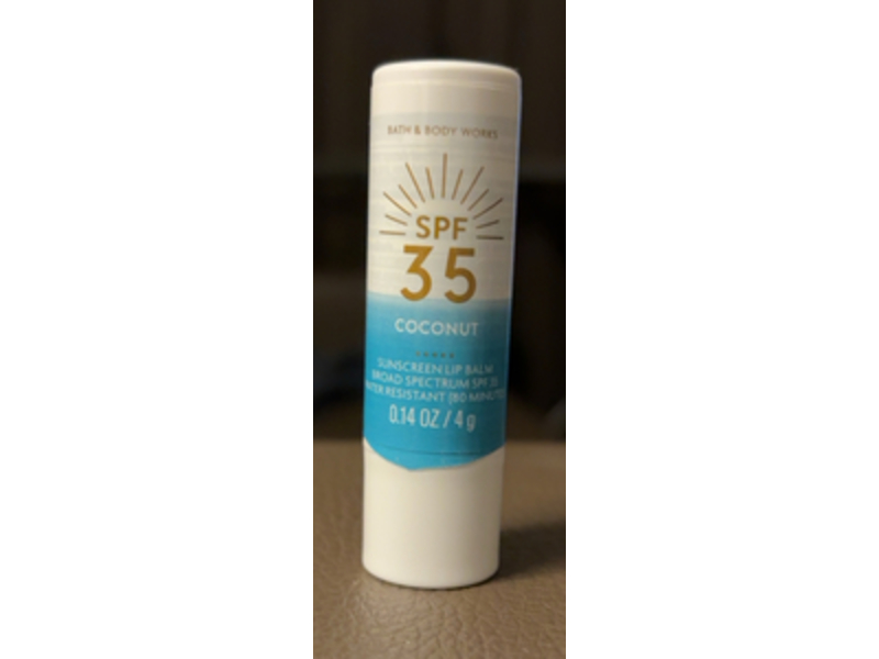 Bath & Body Works Sunscreen Lip Balm, Coconut, SPF 35, 0.14 oz/4 g