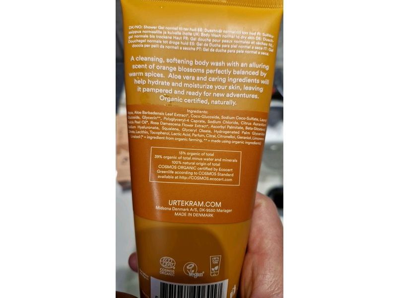 Urtekram Rise & Shine Body Wash, Spicy Orange Blossom, 6.7 fl oz/200 mL