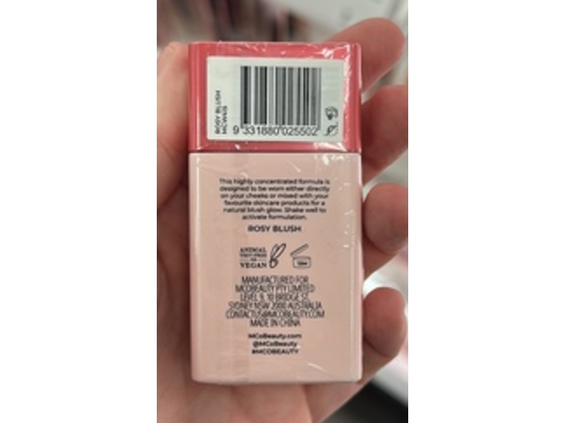 MCoBeauty Super Glow Blush Drops, Rosy, 1.01 fl oz/30 mL