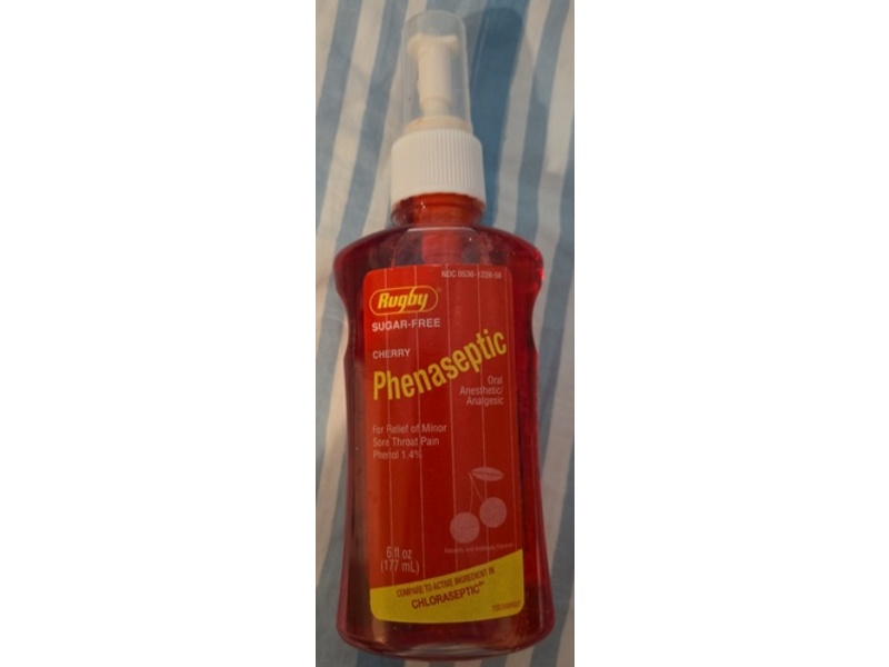 Rugby Sugar Free Phenaseptic Oral Anesthetic, Cherry, 6 fl oz/117 mL