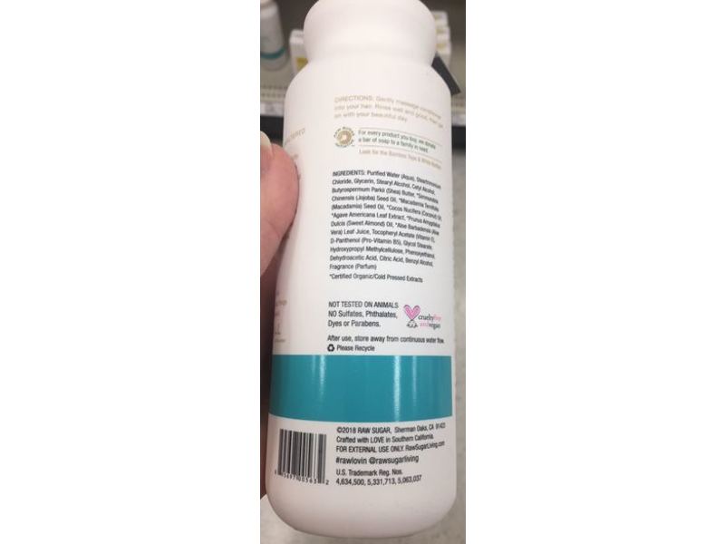 Raw Sugar The Moisture Smoothie Conditioner, Coconut + Agave + Sweet Almond Milk, 18 fl oz/532 mL