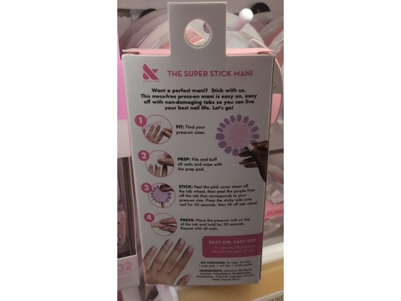 Olive & June The Super Stick Mani Press On Nails, Classic French, 32 Count