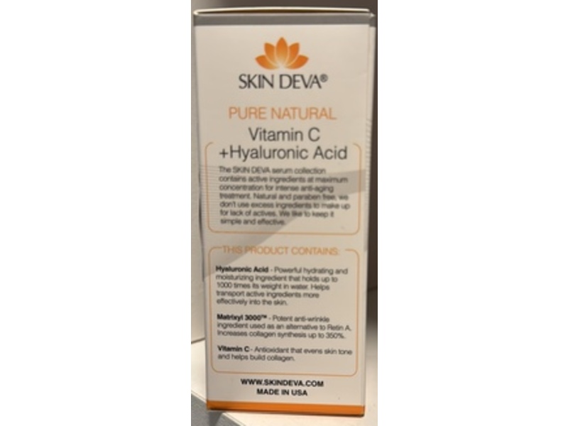 Skin Deva Serum, Vitamin C & Hyaluronic Acid, 1 fl oz/30 mL