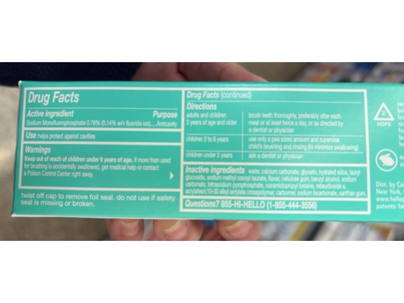 Hello Whipped Floride Toothpaste, Peppermint Stick Flavor, 4 oz/113 g