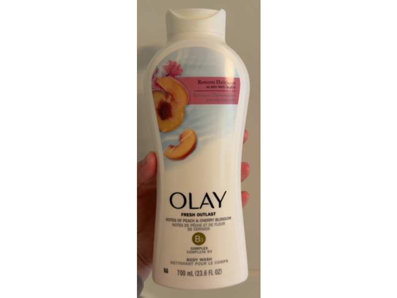 Olay Body Fresh Outlast Body Wash, Peach & Cherry Blossom, 23.6 fl oz/700 mL