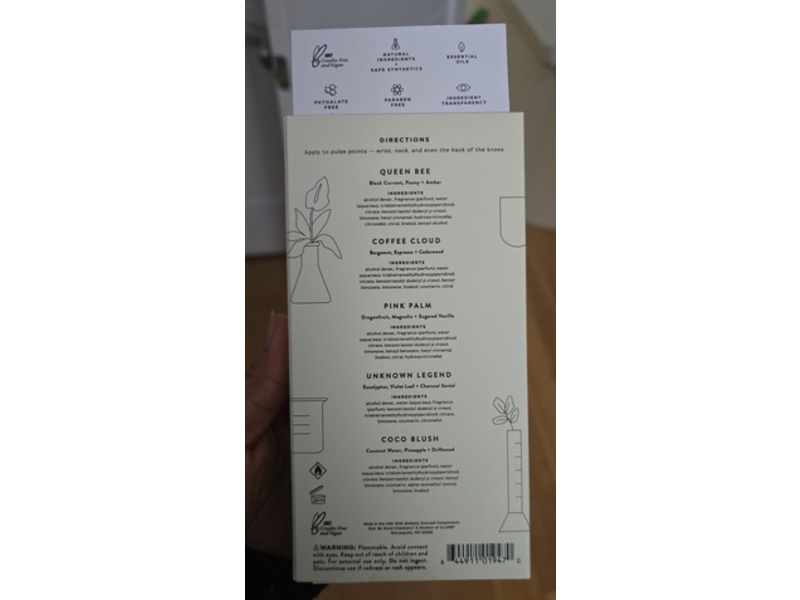 Good Chemistry Eay De Parfums Set, Queen Bee + Coffee Cloud + Pink Palm + Unknown Legend + Coco Blush, 0.67 fl oz/2 mL