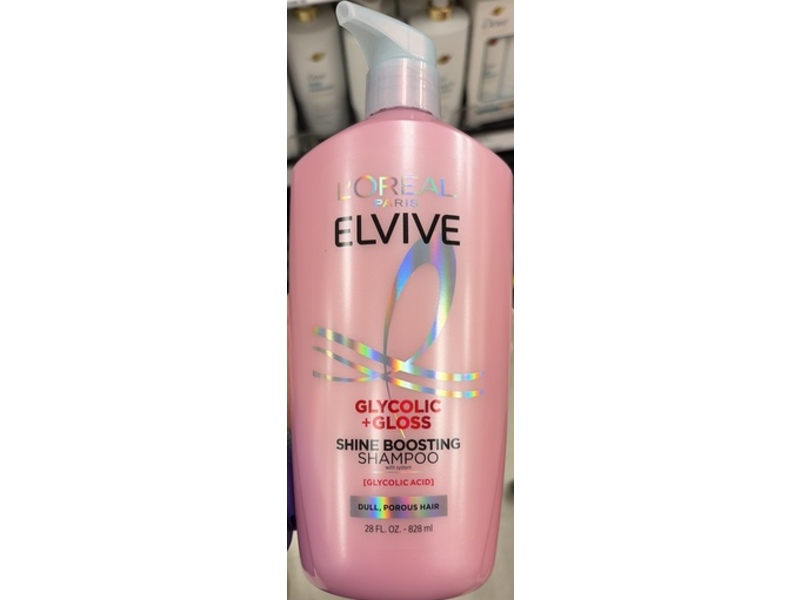 L'Oreal Paris Elvive Glycolic + Gloss Shine Boosting Shampoo, Glycolic Acid, 28 fl oz/828 mL