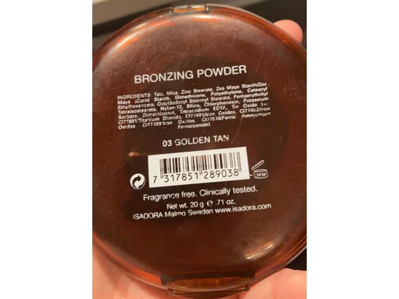 Isadora Bronzing Powder, 03 Golden Tan, 0.71 oz/20 g
